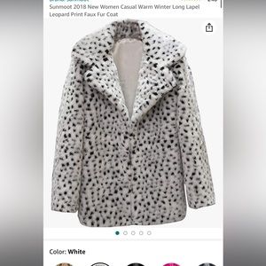White Cheetah Faux Fur Jacket